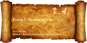 Kungl Armandina névjegykártya